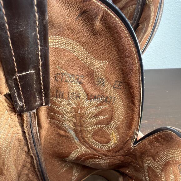 Tony Lama Boots Chocolate Brown Shrunken Shoulder CT2032 Size 9.5 EE main image 10